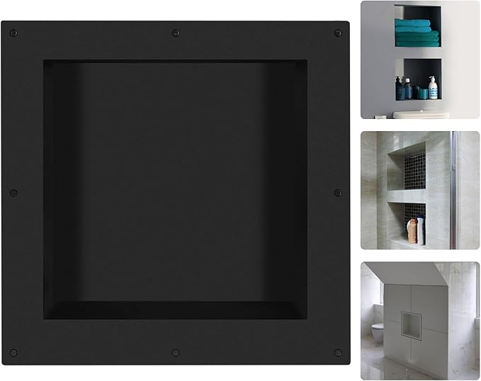 Suteck 16" x 16" Shower Niche Ready for Tile,Single Shelf Square Niches, Niche for Showers Bathroom Storage, Recessed Wall Box