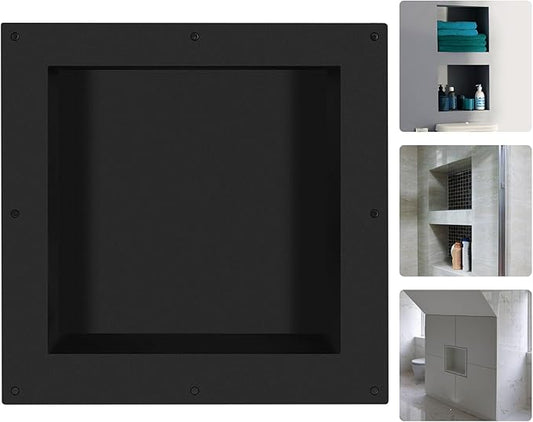 Suteck 16" x 16" Shower Niche Ready for Tile,Single Shelf Square Niches, Niche for Showers Bathroom Storage, Recessed Wall Box