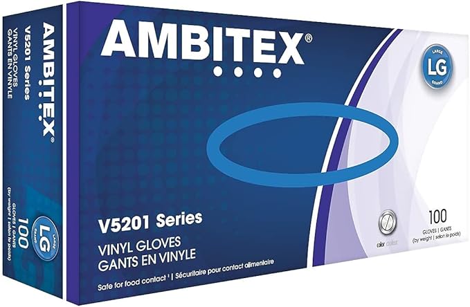 X-Large Vinyl Gloves V5201 Series 100 Count