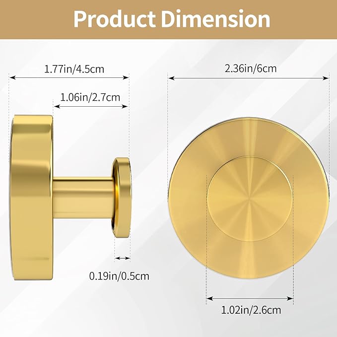 Suction Cup Hooks for Shower, Heavy Duty Towel Hooks for Walls No Damage, Modern Shower Suction Hooks for Kitchen Bathroom Wall, Glass, Mirror, Tile, Hanging Towels Robes, Gold (2 Pack)