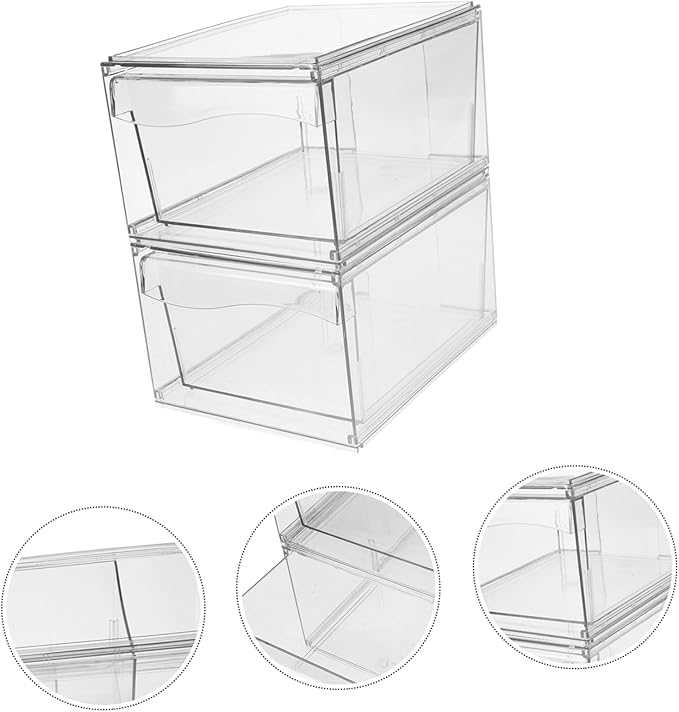 IMIKEYA 2pcs Detachable Acrylic with Drawer Multi-function Makeup Organizer for Bathroom and Vanity Storage Stackable and Easy to Clean Storage