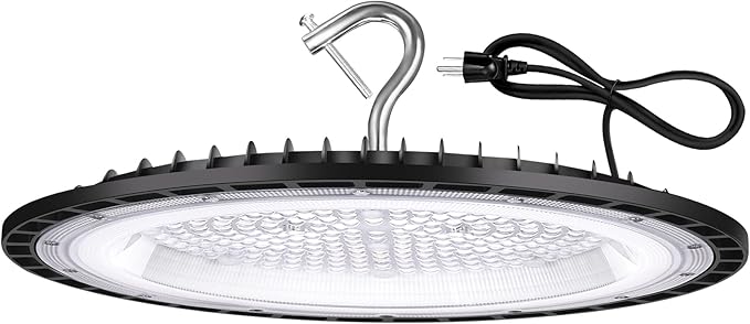 200W UFO Led High Bay Light Fixture,120VAC,30800LM,5000K Daylight Commercial Shop Bay Lighting,[850W MH/HPS Equiv.] US Plug Area Lighting for Garage/Warehouse/Barn/Gym/Factory/Workshop