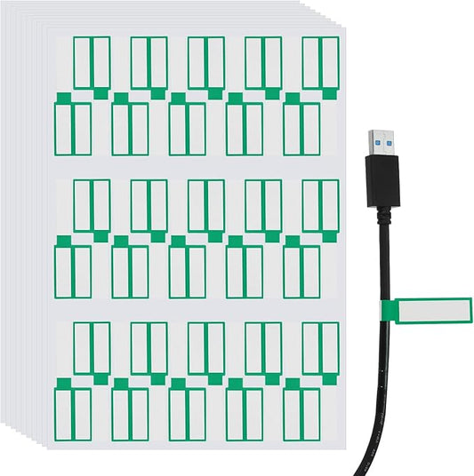 uxcell 300 Pcs Cable Labels, Waterproof Wire Cord Labels Tags, Cord Organizer Management Tags for Charger Cable Organizer Wire Markers Printer, Green
