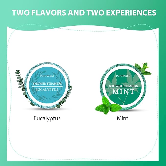 Shower Steamers Aromatherapy ith Essential Oils - 12 Pack Gifts for Men, Eucalyptus for Shower, Nasal Relief, Birthday, Valentines Day Gifts for Him, Easter Basket Essentials - Mint & Eucalyptus