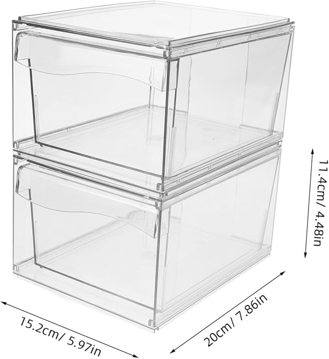 IMIKEYA 2pcs Detachable Acrylic with Drawer Multi-function Makeup Organizer for Bathroom and Vanity Storage Stackable and Easy to Clean Storage