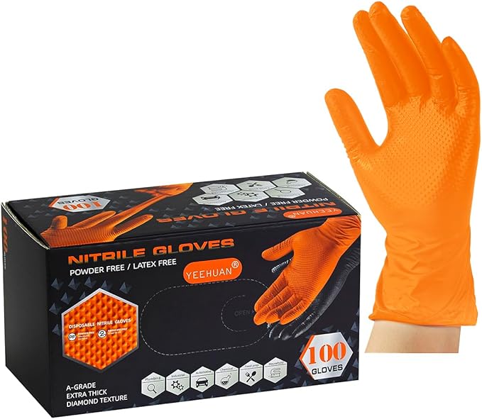 10 Mil Nitrile Gloves Disposable Heavy Duty Rubber Chemical Resistance Gloves for Mechanic