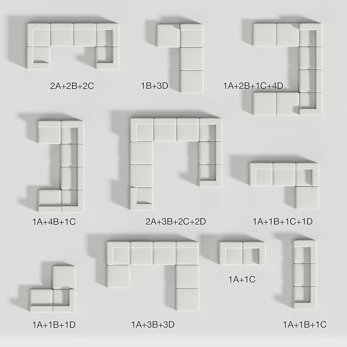 Novilla 106" Modular Sectional Sofa, Modern Cloud Sectional Couch with Smarts Coil® Support, L-Shape Boneless Couch for Living Room Apartments Bedroom, No Assembly Required, Beige (5 Seat)