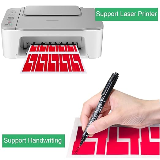 Cable Labels Tags, 300 PCS 10 Colors Cord Labels Wire Labels Waterproof Labeling Wire for Cable Management, Self Adhesive Wire Labels Tags Printable for Laser Printer and Identification
