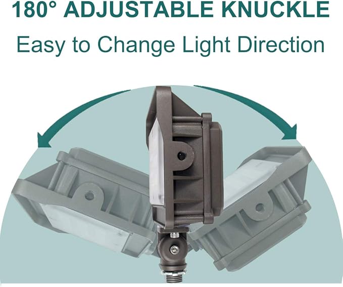 kadision LED Flood Light Outdoor 50W, 6500LM (200W HPS/MH Equiv.) 5000K Daylight, Waterproof Knuckle Mount LED Outdoor Flood Lights for Garden Porch Yard, 100-277V ETL Listed