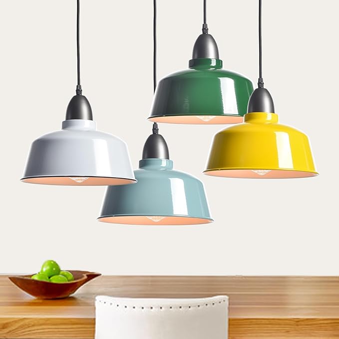 Modern Farmhouse Green Pendant Light Fixture Macarons Dome Kitchen Island Pendant Lights for Home Bar Countertop Canteen Dining Room Restaurant Bedroom Bathroom