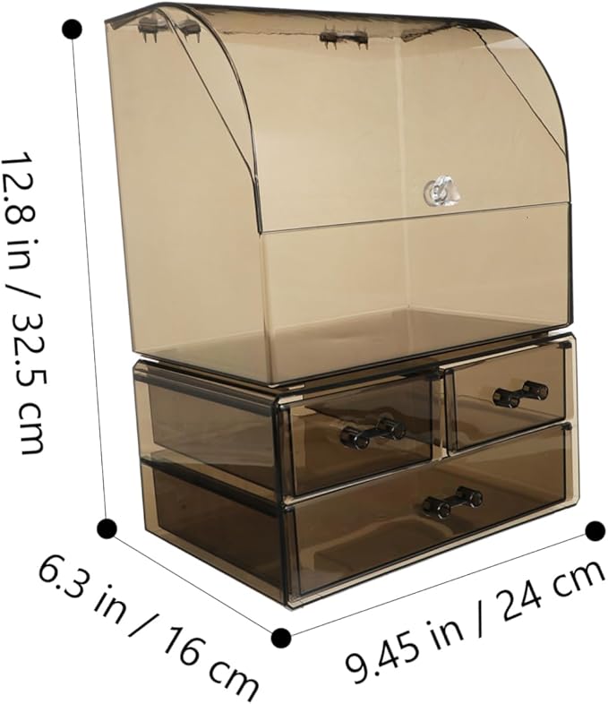 Acrylic Desktop Storage Box Cover Transparent Makeup Organizer for Cosmetics Jewelry and Office Supplies Durable and Stylish Drawer-type Storage