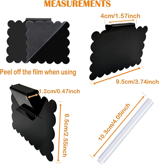 20 Reusable Basket Labels with Clip-On Design, Perfect for Kitchen and Closet Organization, Includes 2 White Chalk Markers