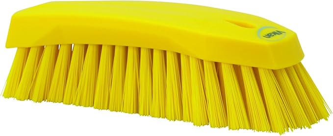 Vikan 38906 Brush,Scrub,Stiff,8",PP/PBT,Yellow
