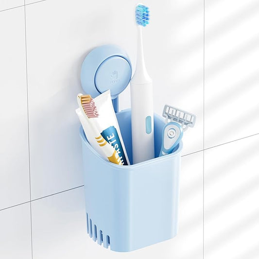 TAILI Suction Toothbrush Holder, Powerful Toothpaste Toothbrush Suction Cup, Self-draining Shower Razor Holder, Shower Toothbrush Holder for Wall, Kitchen Tableware Holder, Blue