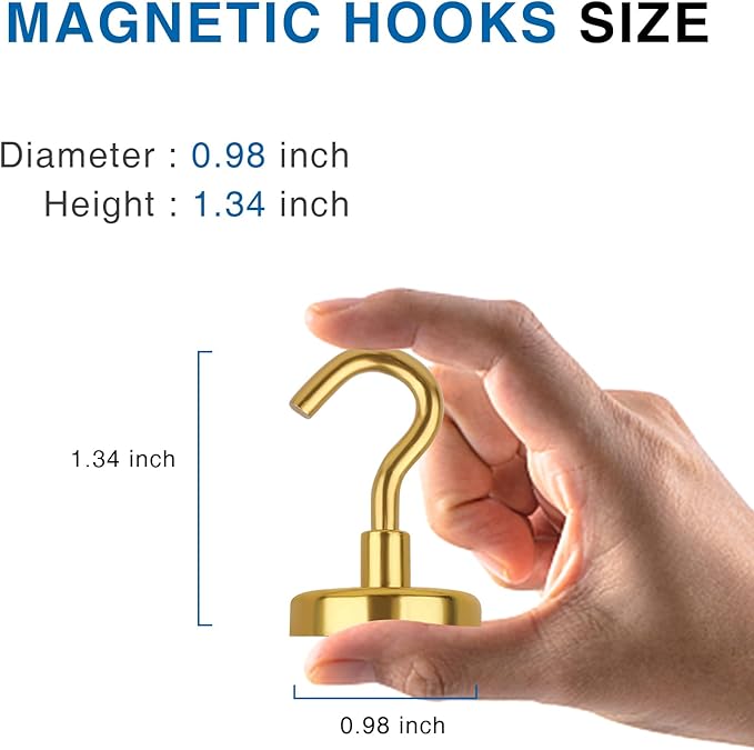 LOVIMAG Cruise Must Haves, 85Lb Magnet Hooks, Cruise Magnets for Door, Yellow Cruise Door Magnets, Magnetic Hooks for Hanging-6Pack