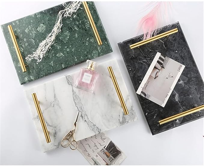 Home Nordic Style Marble Shelf Storage Tray Bathroom Wash Tray Exquisite Cup Tray Decoration Accessories (Color : D) (D)