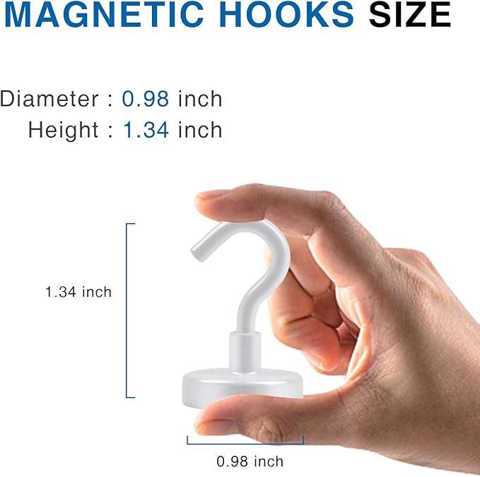 LOVIMAG Cruise Must Haves, 85Lb Magnet Hooks, White Cruise Magnets for Door, Cruise Door Magnets, Magnetic Hooks for Hanging-6Pack