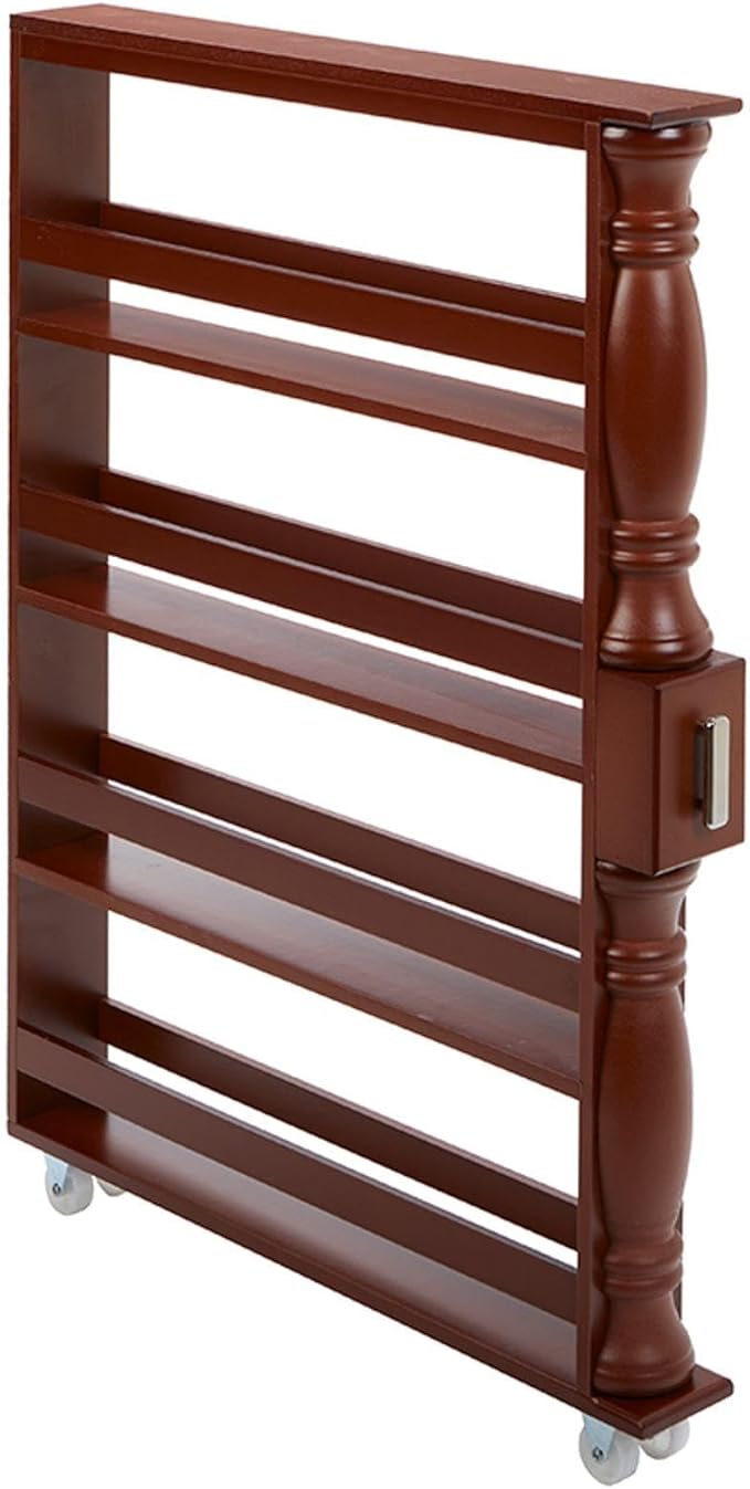 Slim Rolling Can and Spice Racks - Walnut