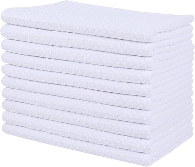 Microfiber Kitchen Towel Premium Sublimation Blank Towels Fast Drying Tea Towel Polyester Dish Towels for Drying Dishes - 380gsm,16 Inch X 24 Inch 10 Pack White