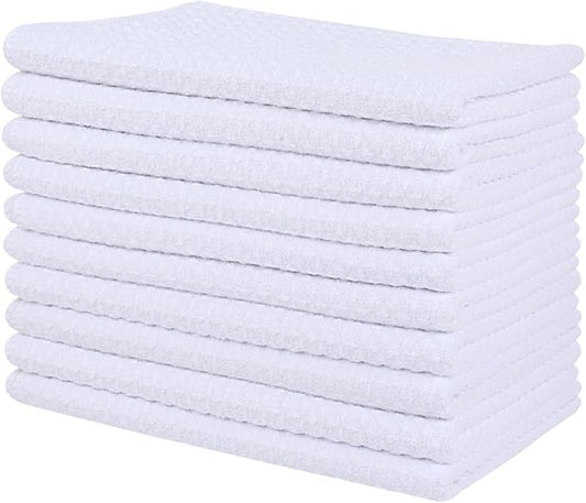 Microfiber Kitchen Towel Premium Sublimation Blank Towels Fast Drying Tea Towel Polyester Dish Towels for Drying Dishes - 380gsm,16 Inch X 24 Inch 10 Pack White