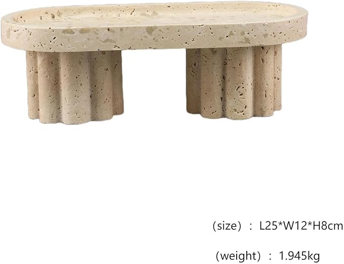 Modern Marble Tray Set - Minimalist Home Decor for entryway, Hotel, Showroom - Geometric Marble Storage Bowl for Essentials and Decorations(Beige1)