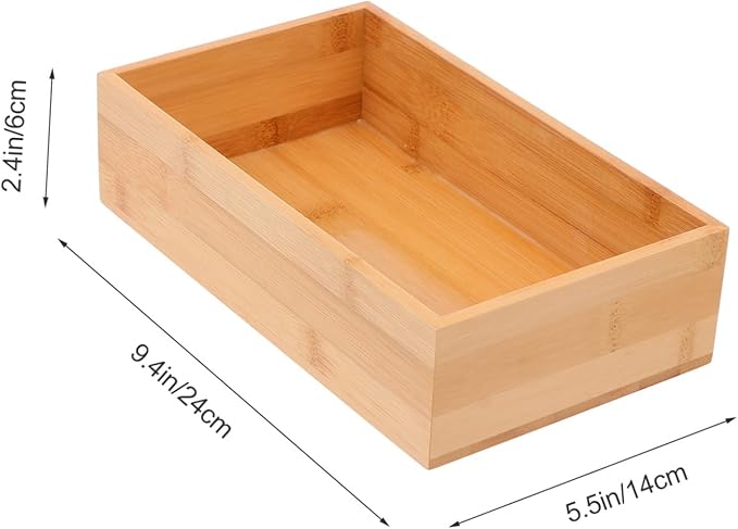 Made Bamboo Storage Organizer Compact Desktop Container for Home Items Multi-functional Khaki Bamboo Box with Simple Design Space-saving and Easy to Use