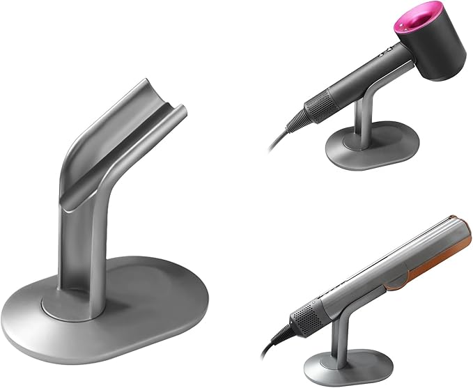 Desktop Holder Mount for Dyson HD08 HD15 HD16 Hair Dryer for HT01 Straightener Aluminum Alloy Bracket Stand (1pcs,Grey)