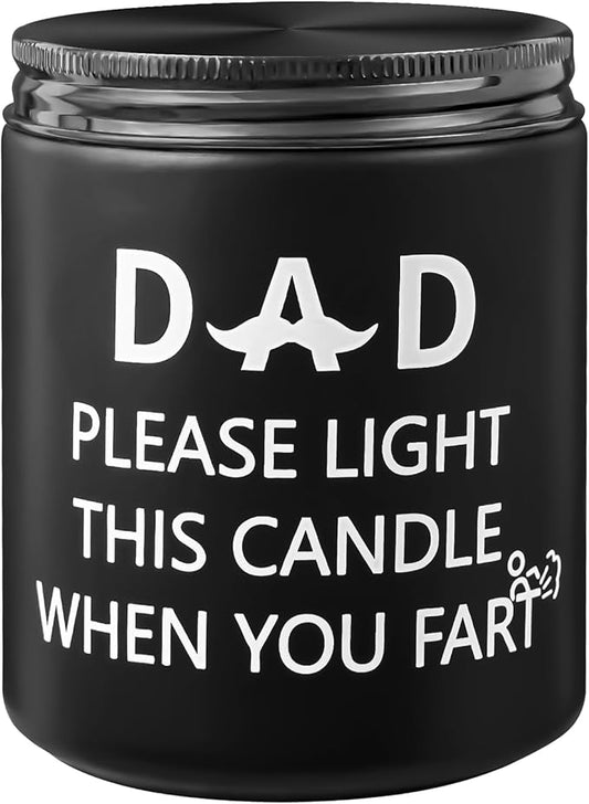 Birthday Gifts for Men Dad, Gifts for Dad Who Wants Nothing, Funny Birthday Gift for Fathers Stepdad Adoptive Father Stocking Stuffers, 7oz Sandalwood Scented Candles