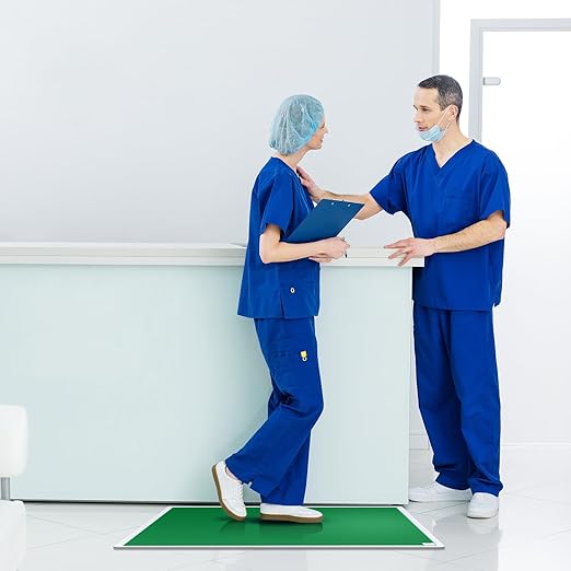 Nuanchu Adhesive Mat Pad Include 1 Sticky Non Slip Base Pad 2 Tacky Dust Mats Construction of 30 Sheets (60 Sheets Total) for Clean Room Science Lab Matting Laboratory Hospital (Green,24x36 Inches)