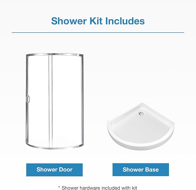 OVE Decors Breeze 32 in. Corner Shower Clear Sliding Door with Base in Chrome Finish