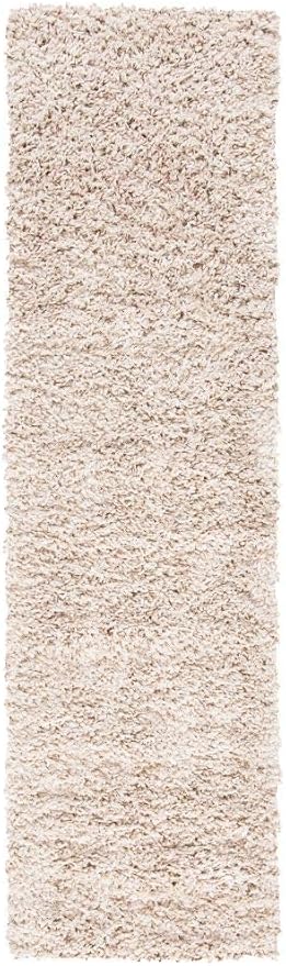 SAFAVIEH August Shag Collection Runner Rug - 2' x 9', Beige, Solid Design, Non-Shedding & Easy Care, 1.5-inch Thick Ideal for High Traffic Areas in Living Room, Bedroom (AUG200D)