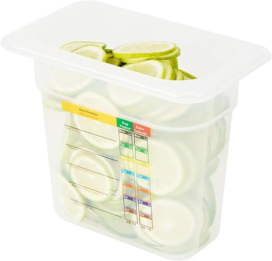 Restaurantware Food Storage Container 10 Pack of 6.8 x 4.2 x 5.9 Inches Plastic Stackable Storage Box White Reusable Label Container Dishwasher Safe For Restaurants And Kitchens