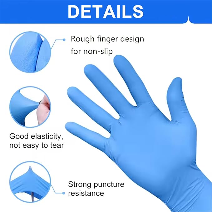 ZMDREAM Nitrile Gloves 4-mil Thick 200 & 2000 Counts Latex-Free, Powder-Free, Textured Grip 4 Sizes for Exam, Food Service