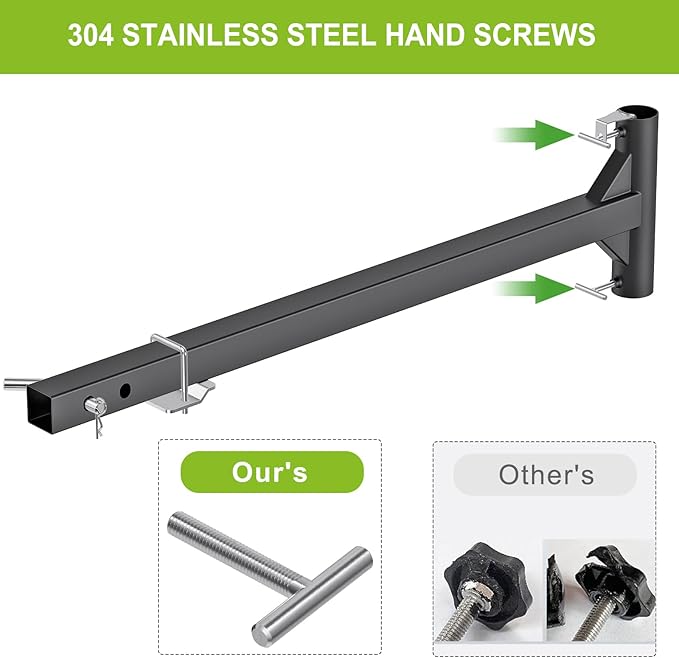 Dolibest Heavy-Duty Hitch Mount Umbrella Holder - Robust and Reliable Support for Large Patio and Outdoor Umbrellas(up to 2'' Poles) - Perfect for Road Trips, Tailgating, and Outdoor Gatherings