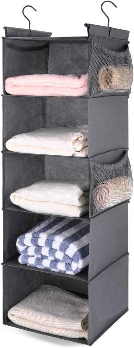 MAX Houser Hanging Closet Organizer, Hanging Sweater Organizer,Foldable Hanging Shelves for Closet