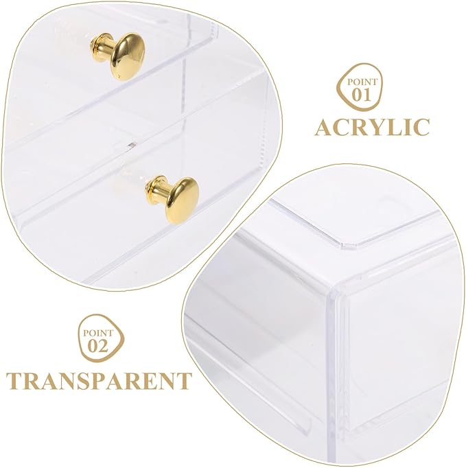 Alipis Organizer Clear Storage Box for Desktop Multi-use Storage for Cosmetics Jewelry Office Supplies Efficient and Space-saving Smooth