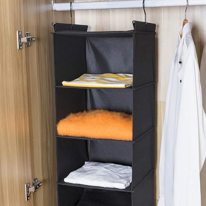 MAX Houser Hanging Closet Organizer, Hanging Sweater Organizer,Foldable Hanging Shelves for Closet