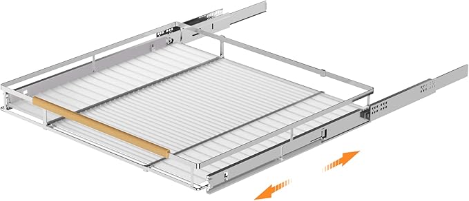 SANNO Expandable Pull Out Drawer Organizer and Storage for Kitchen Organization, Over The Sink Expandable Dish Drying Rack, Dish Drainer, Dish Rack Dish Drainer Rack, Stainless Steel