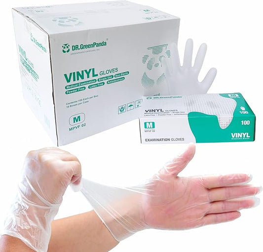 Clear Vinyl Disposable Gloves Food Safe Latex Free Powder Free for Cooking Cleaning Food Service GPVF or MPVF
