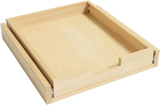 Pull Out Cabinet Organizer, 17''W×21''D Sliding Drawers for Cabinets, Soft Close Slide Out Wooden Pull out Drawers, Base Cabinet Organization for Kitchen, Pantry, Bathroom