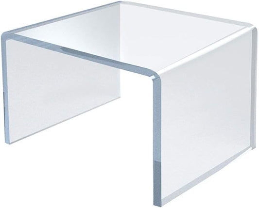 Azar Displays 515330 2" Square Acrylic Riser, clear (4 Pack)