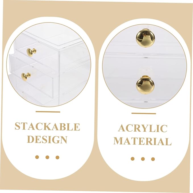 Clear Drawer Organizer Stackable Storage Box for Desktop for Cosmetics Jewelry Office Supplies and More Design for Easy Sorting and Access