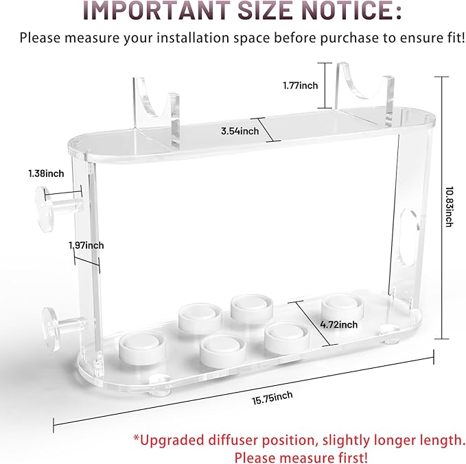 Affogato Storage Holder Compatible with Dyson Airwrap Shark FlexStyle Flexfusion, Acrylic Airwrap Organizer Stand, Countertop Display Rack for Long Barrels & Diffuser Nozzles Attachments