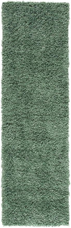 SAFAVIEH August Shag Collection Runner Rug - 2' x 9', Green, Solid Design, Non-Shedding & Easy Care, 1.5-inch Thick Ideal for High Traffic Areas in Living Room, Bedroom (AUG200Y)