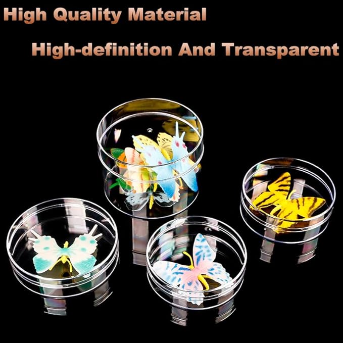 Acrylic Box with Lid Small Clear Box 12Packs Round Organizer Container Acrylic Circle Box for Candy Pill and Tiny Jewelry Storage Boxes Organize Containers