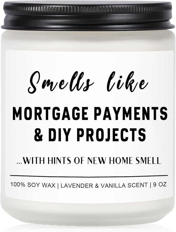 Haukea Funny House Warming Gifts New Home Housewarming Gifts New Home Gift Ideas for Women Men Couple First Apartment Essentials Homeowner Decor Closing Gift - Lavender Scented Candle 9 oz (Homes 2)