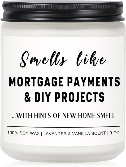 Haukea Funny House Warming Gifts New Home Housewarming Gifts New Home Gift Ideas for Women Men Couple First Apartment Essentials Homeowner Decor Closing Gift - Lavender Scented Candle 9 oz (Homes 2)