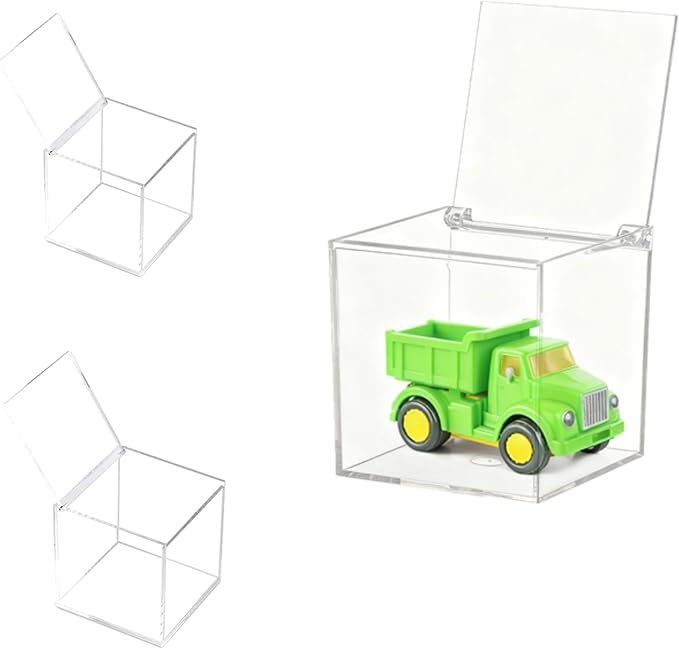 KissYou Acrylic Box with Lid Clear Square Cube Face Towel Storage Box Desk Organizers Aesthetic Hair Accessories Gift Box