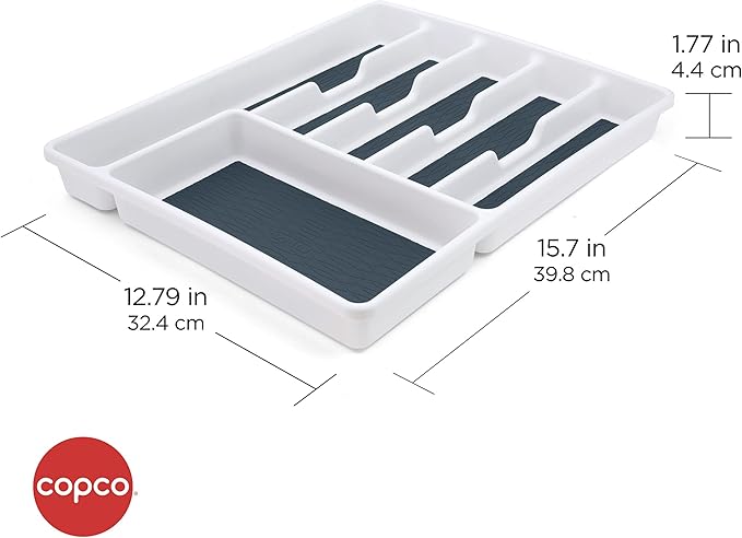 Copco Basics 6 Compartment Drawer Organizer, 15.7 x 12.79 x 1.77-Inch, Star Blue