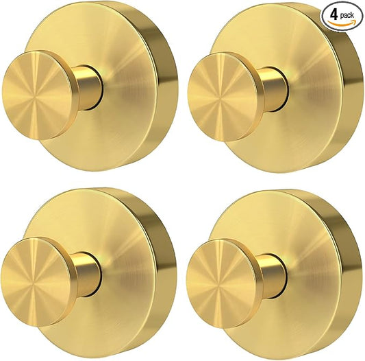 Suction Cup Hooks for Shower, Heavy Duty Towel Hooks for Walls No Damage, Modern Shower Suction Hooks for Kitchen Bathroom Wall, Glass, Mirror, Tile, Hanging Towels Robes, Gold (2 Pack)